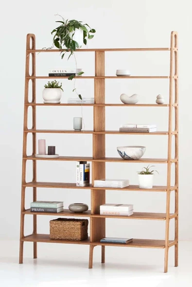 Woodesk  Presa, Ahşap Kitaplık Ve Raf Ünitesi, 190x140, Tik Renk, Cpt4765-190