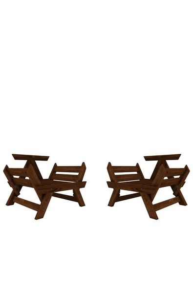 Woodesk  Adalar Ceviz-Gri Renk, 1+1 Bahçe Takımı CPT8553-CG - Resim 4