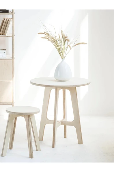 Woodesk  Breva, Ahşap Orta Sehpa, Coffe Table, 60x60