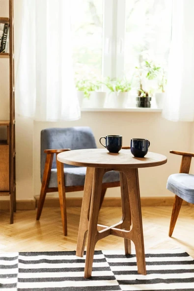 Woodesk  Breva, Ahşap Orta Sehpa, Coffe Table, 60x60