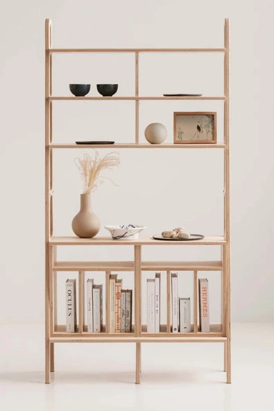 Woodesk  Ocean, Ahşap Kitaplık Ve Raf Ünitesi, 190x100, Natural Renk, Cpt4760-190 - Resim 2