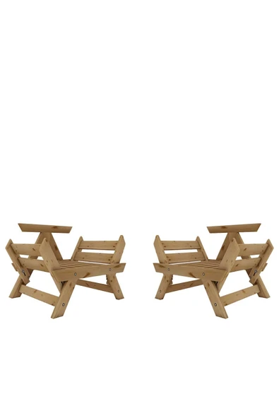 Woodesk  Adalar Natural-Mavi Renk, 1+1 Bahçe Takımı CPT8544-NM - Resim 4