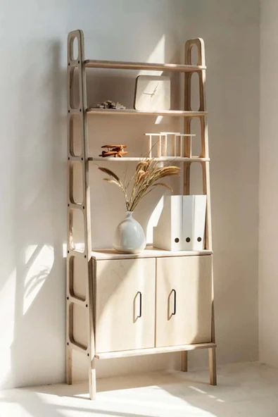 Woodesk  Rota, Ahşap Kitaplık Ve Raf Ünitesi, 190x75