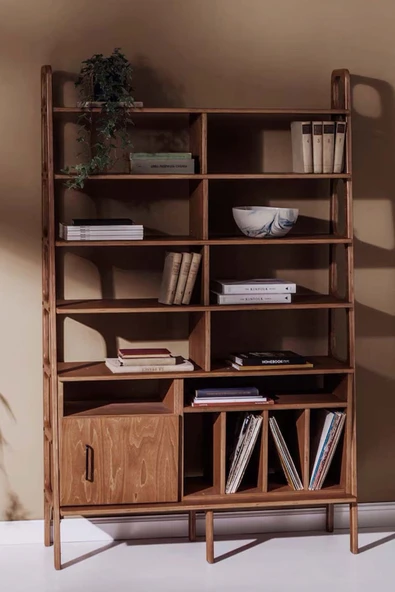 Woodesk  Pietra, Ahşap Tik Renk, Kitaplık Ve Raf Ünitesi, 190x120, Cpt4754-190 - Resim 2