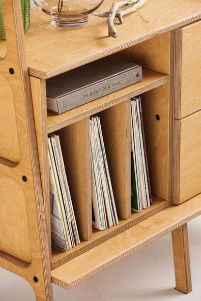 Woodesk  Mistero, Ahşap Kitaplık Ve Raf Ünitesi, 190x100, Tik Renk, Cpt4763-190 - Resim 3