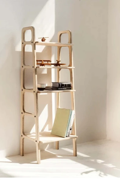 Woodesk  Librero, Ahşap Kitaplık Ve Raf Ünitesi, 140x50
