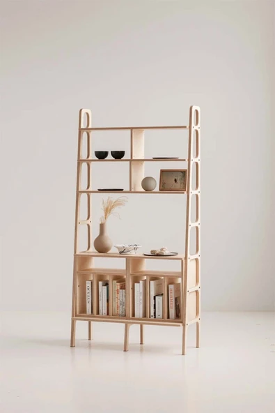Woodesk  Ocean, Ahşap Kitaplık Ve Raf Ünitesi, 190x100, Natural Renk, Cpt4760-190