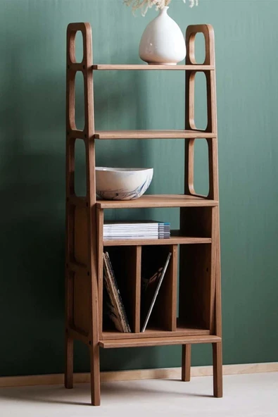 Woodesk  Fiore, Ahşap Kitaplık Ve Raf Ünitesi, 140x50 Natural Renk