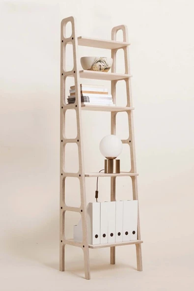 Woodesk  Serin, Ahşap Kitaplık Ve Raf Ünitesi, 190x50, Natural Renk, Cpt4755-190 ürün görseli 1