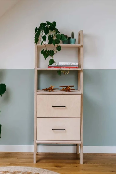 Woodesk  Stanza, Ahşap, 140x50, Natural Renk, Kitaplık Ve Raf Ünitesi, Cpt4677-50 - Resim 2