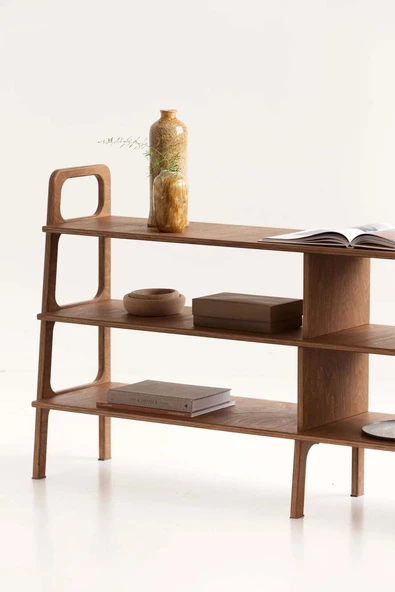 Woodesk  Fonte, Ahşap Kitaplık Ve Raf Ünitesi, 190x90, Tik Renk, Cpt4662-190 - Resim 3