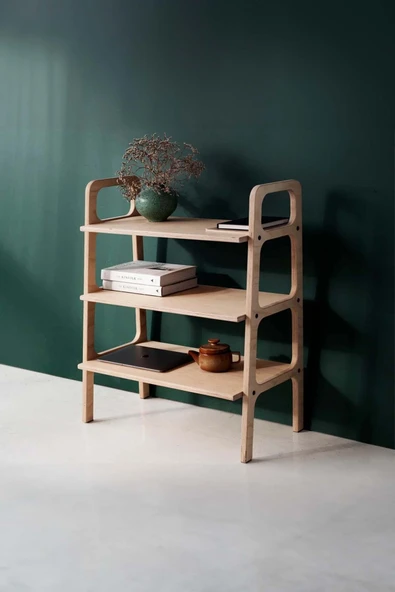 Woodesk  Albero, Ahşap Kitaplık, 90x90, Natural Renk, Cpt4654-90 - Resim 2