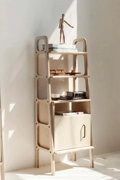 Woodesk  Lago, Ahşap Kitaplık Ve Raf Ünitesi, 140x50 ürün görseli 1