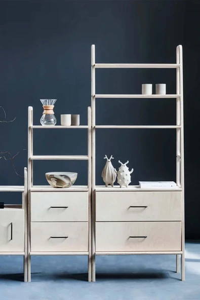 Woodesk  Stanza, Ahşap, 140x50, Natural Renk, Kitaplık Ve Raf Ünitesi, Cpt4677-50 - Resim 4