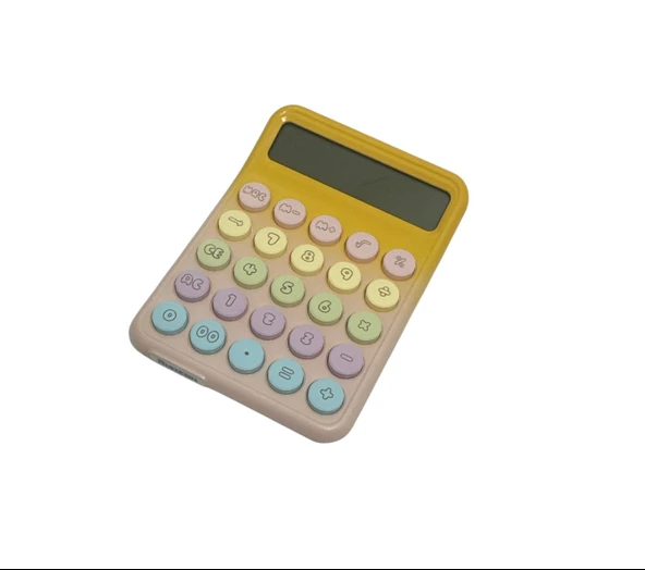 Runzon Renkli Hesap Makinesi Yuvarlak Uçlu 12 Hane Sarı RZ-822 - 2