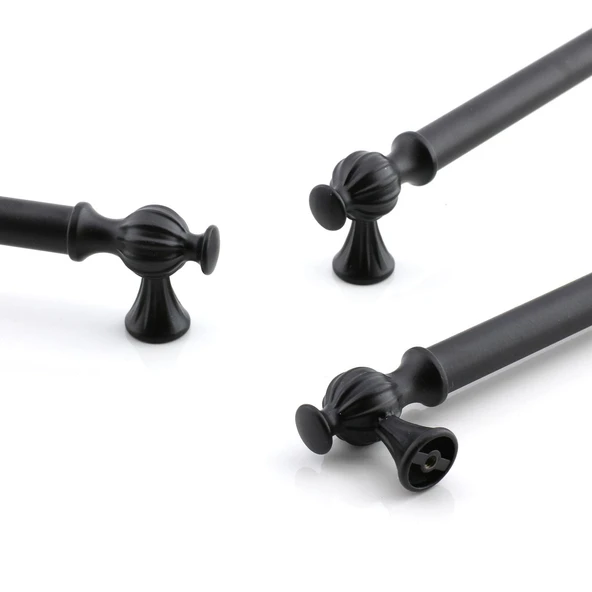 Mobilya Çekmece Dolap Mutfak Metal Dolabı Kulp Kapak Kulpu Kulpları Kulbu 320 mm Siyah - 4