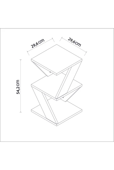 Albeni Yan Sehpa Ahşap Siyah - 6