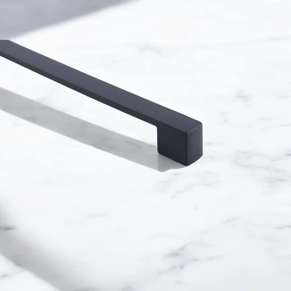 Mobilya Kulp Siyah Çekmece Mutfak Dolap Dolabı Kulpu Kulbu Kulpları 160 mm (SERT PLASTİK) 5 Adet - Resim 4