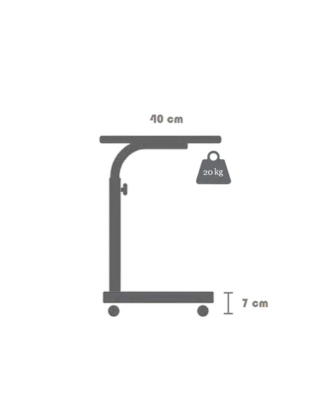 servetavcı Laptop Sehpası Yükseklik Ayarlı Laptop Sehpası ve Çalışma Masası - Antrasit Beyaz 70x40 (Tekerli) - 3