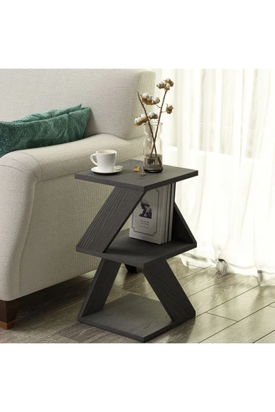 Albeni Yan Sehpa Ahşap Siyah - 2