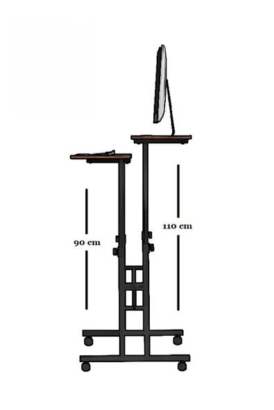 servetavcı Oyuncu Masası Ryan Oyuncu Masası - 80x60 Antrasit - Resim 2