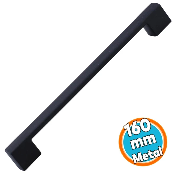 Kulp Siyah Mobilya Çekmece Mutfak Dolap Dolabı Kulpu Kulbu Kulpları 160 mm (SERT PLASTİK) ürün görseli