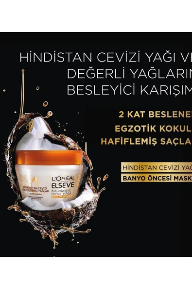 ELSEVE Saç Maskesi Hindistan Cevizi Ve Değerli Yağlar Eşsiz Karışım Banyo Öncesi 300 ml - 3