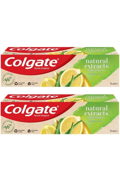 Colgate Natural Extracts Limon Yağı Ve Aloe Vera Özlü Diş Macunu 75 Ml + 75 Ml