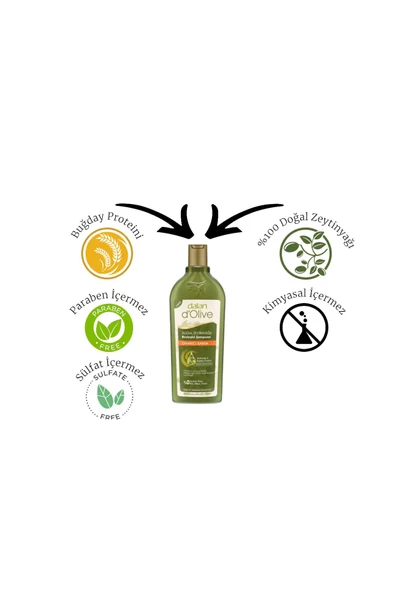 Dalan D'olive Doğal Zeytinyağlı Onarıcı & Besleyici Bakım Şampuanı 400 ml - 4