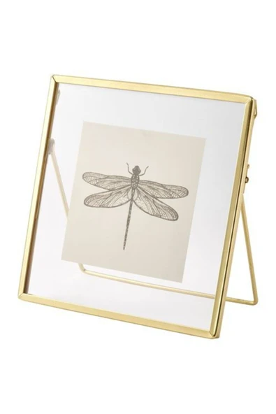 MEGStore.TR Dekoratif Zincirli Lerboda 16x16 Cm Metal Duvar Ve Masa Çerçevesi (altın Rengi) - 2