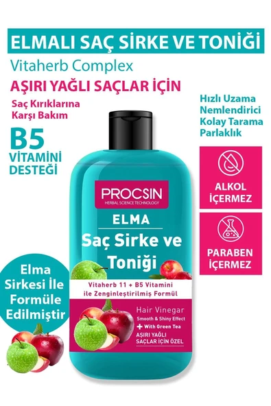 PROCSIN Aşırı Yağlanma Karşıtı Elmalı Saç Sirke Ve Toniği 250 ml - 2