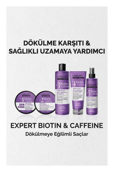 Urban Care Expert Biotin ve Kafein Dökülme Karşıtı Peeling Şampuan Krem Seti-vegan - 8