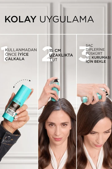 L'Oreal Paris Magic Retouch Beyaz Saçlar İçin Kapatıcı Kahverengi Saç Spreyi 75 Ml - 5