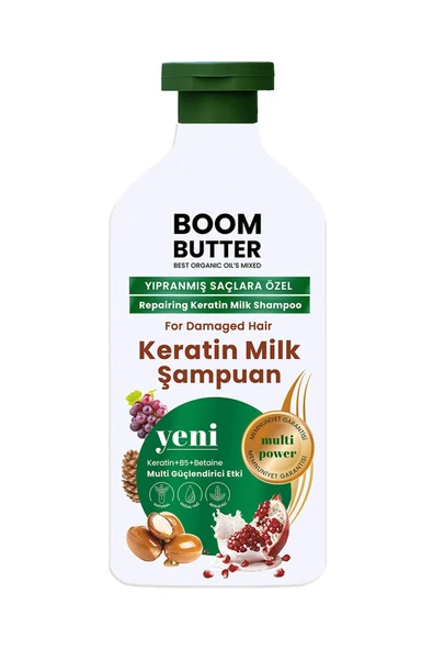 BOOM BUTTER Multifonksiyonel (7 AKTİF) Keratin Milk Şampuan 400 ml - 7