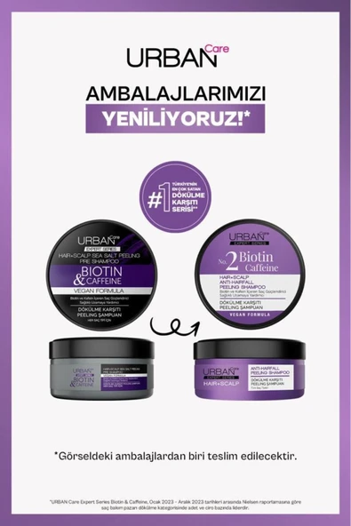 Urban Care Expert Biotin ve Kafein Dökülme Karşıtı Peeling Şampuan Tonik 3lü Set-vegan - 5