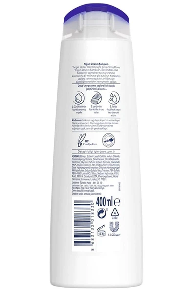 Dove Yoğun Onarıcı Şampuan 400 Ml 4 Adet - 3