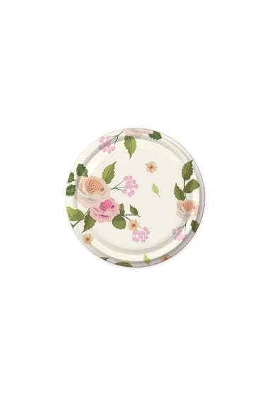 Sarkap Hijyenik Paketli 10 Adet Kavanoz Kapağı - Pembe Güllü - 82mm - 4