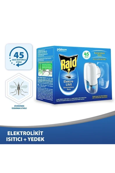 Raid Elekro Likit Cihaz Ve 1 Yedek, 45 Gece (SİVRİSİNEKLERE KARŞI) - 1