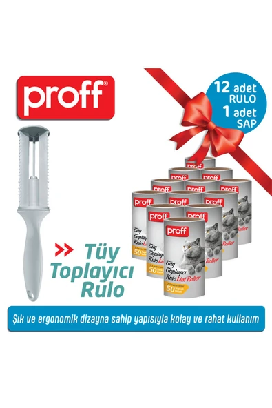Proff Tüy Toplayıcı 12 Li Yedek Rulo Aparat (12X50 YAPRAK)