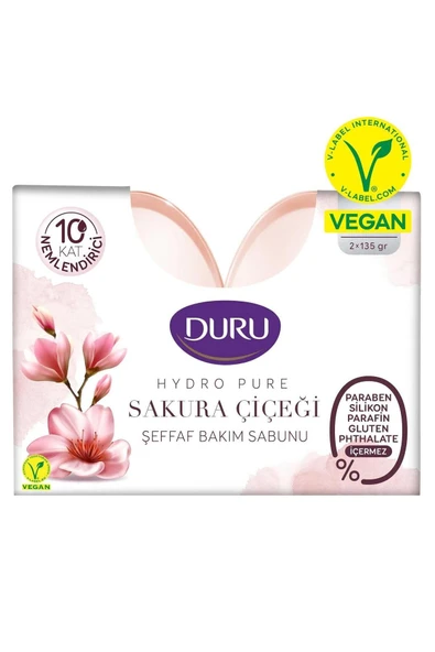 Evyap Duru Hydro Pure Sakura Çiçeği Şeffaf Bakım Sabunu 2x135g VEGAN