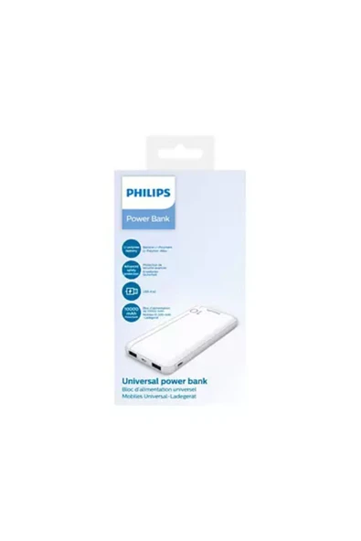 Philips DLP1810NW 10.000 mAh Power Bank Beyaz (2 Çıkış) - 3