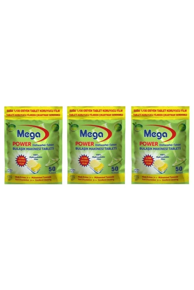 Meganet Bulaşık Makinesi Tableti 50 Li X 3 Paket