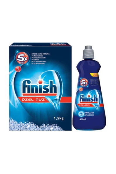 Finish Bulaşık Makinesi Tuzu 1500 gr + Parlatıcı 250 ml