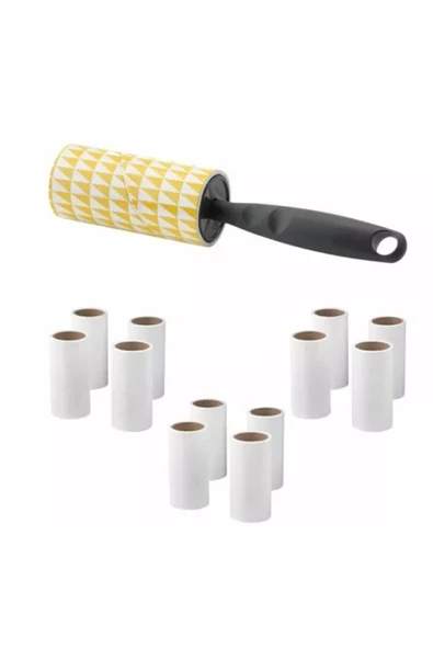 IKEA Bastis Kedi Köpek Tüy Toplama Rulosu + 12 Adet Yedek Rulo Bastıs-1rulo-3yedek