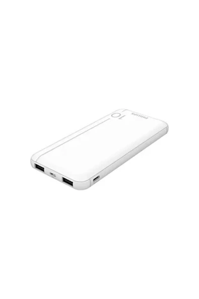 Philips DLP1810NW 10.000 mAh Power Bank Beyaz (2 Çıkış) - 2