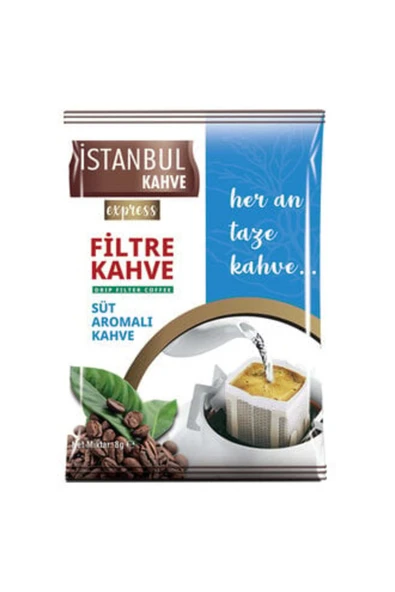 İstanbul Kahve Express Filtre Kahve Süt Aromalı 8G ( 5 ADET )