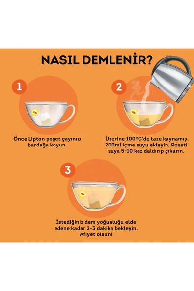 Lipton Bardak Poşet Çay  -Slim Plus Kayısılı 2'li Paket - 4