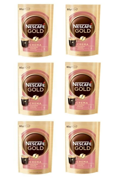 Nescafe Gold Crema 80 Gr Ekonomik Paket 6x80 Gr