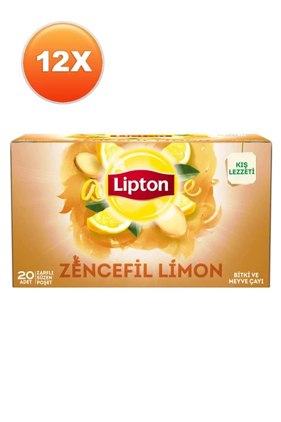 Lipton Bitki Çayı Zencefil Limon 20'Li Bardak Poşet 40 G - Resim 2