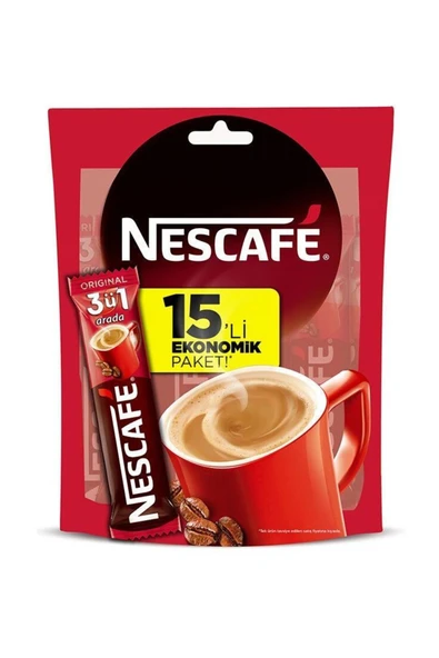 Nescafe Origrinal 3'ü 1 Arada Hazır Kahve gr 15'li
